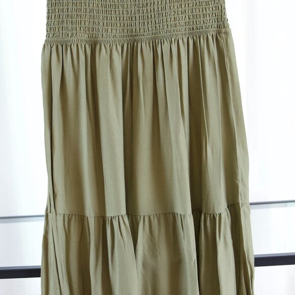 KYL Olive Smocked Tiered Maxi Dress - Picture 3 of 8